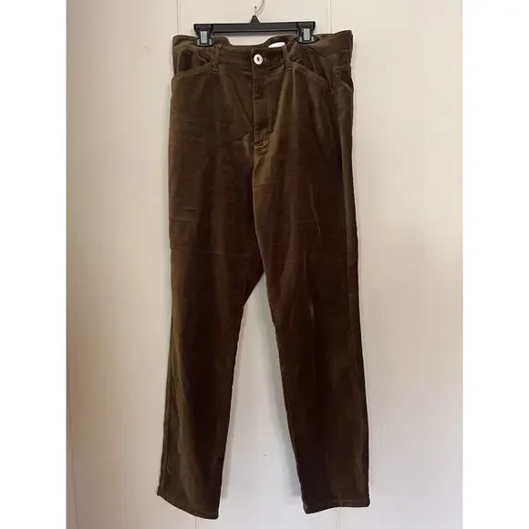 J. Jill Preppy Old Money Corduroy Pants Dark Brown Straight Leg 10 - Picture 2 of 4